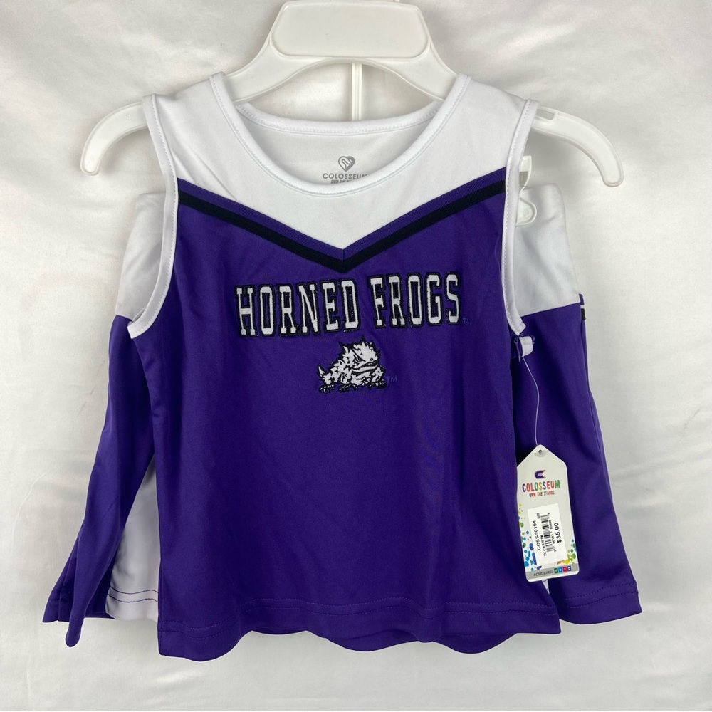 NWT Colosseum TCU Horned Frogs Cheerleader Outfit Youth Sz Small (6-6x) $35